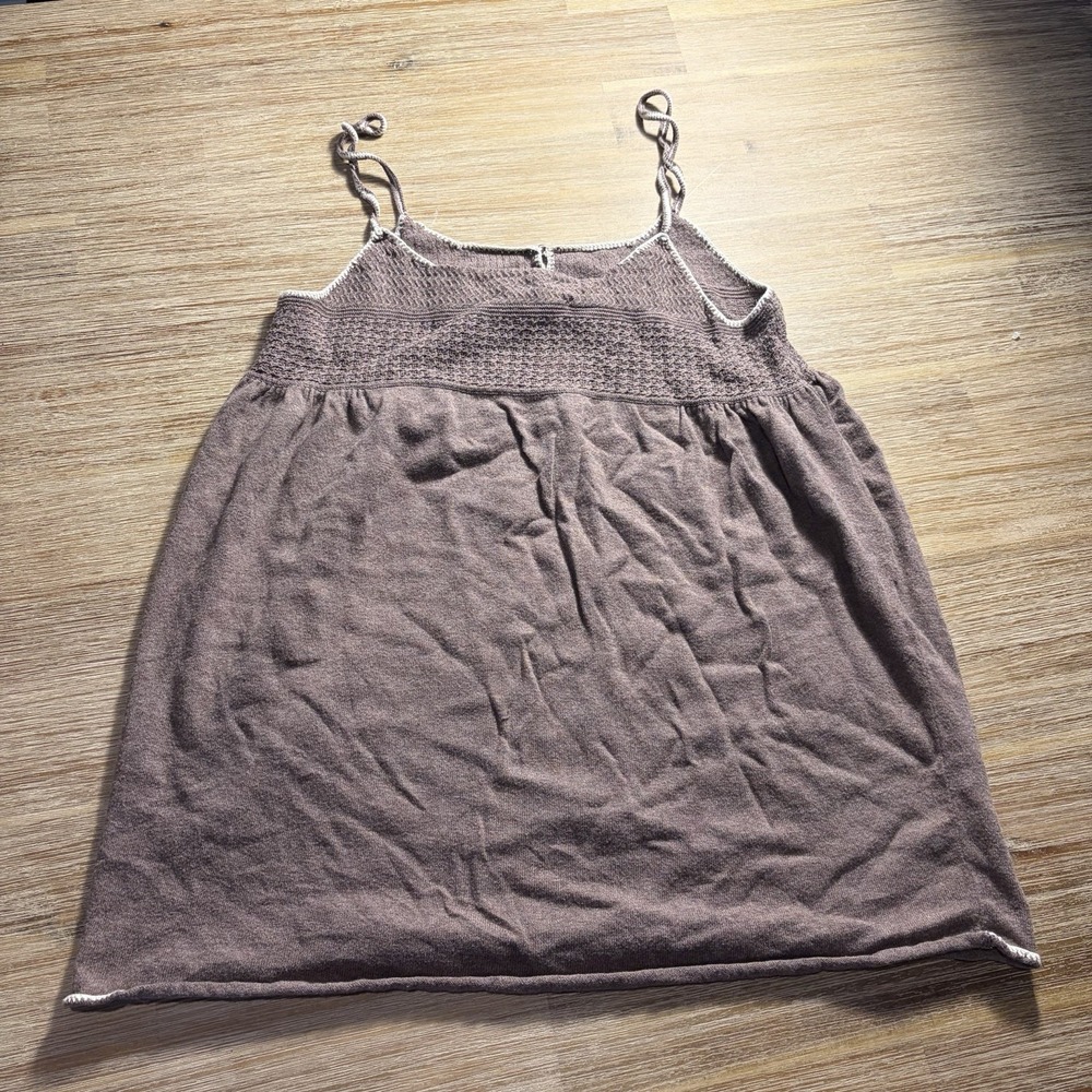 Y2K Mossimo Supply Co Knit Babydoll Camisole Tank Brown Size Large